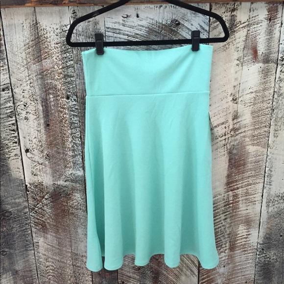 NWT Lularoe Azure midi swing skirt mint green